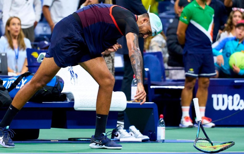 US Open: Nick Kyrgios explodes and destroys his racket