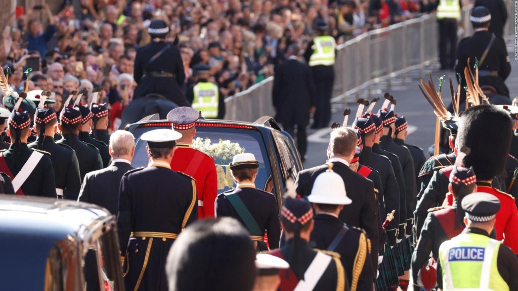 Charles III leads the funeral procession for Queen Elizabeth II in Edinburgh