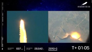 Así se incendia un cohete de Blue Origin durante el lanzamiento