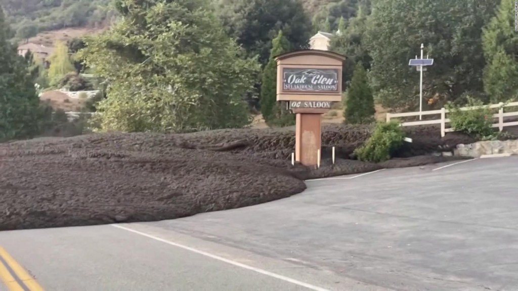 Watch as this mudslide covers a highway in California