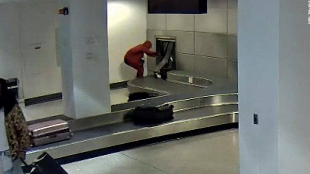 Man arrested for climbing airport baggage carousel