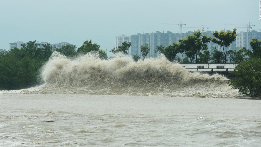 Impactantes imágenes de alto oleaje por tifón Muifa en China