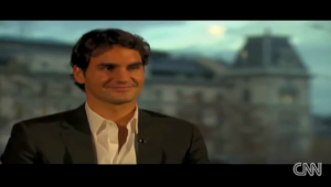 Federer no aguanta la risa con el español