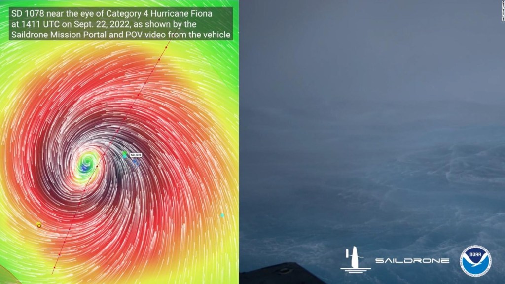 Mira los videos captados por el Saildrone Explorer dentro del huracán Fiona