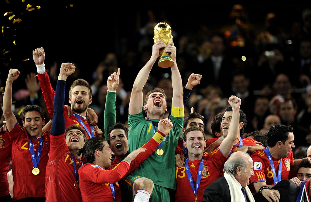 España logró su hazaña máxima en el fútbol en el Mundial en Sudáfrica. Así ha sido su participación en las últimas ediciones de la Copa Mundo