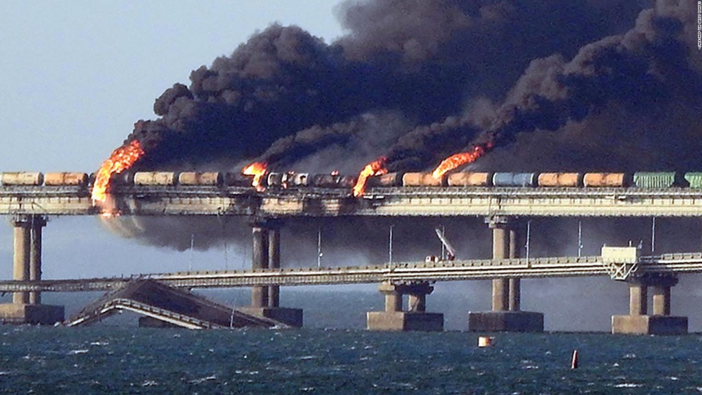 Who is Putin accusing of the Crimean bridge explosion?