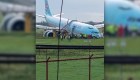 Así quedó el avión surcoreano que se salió de pista en Filipinas