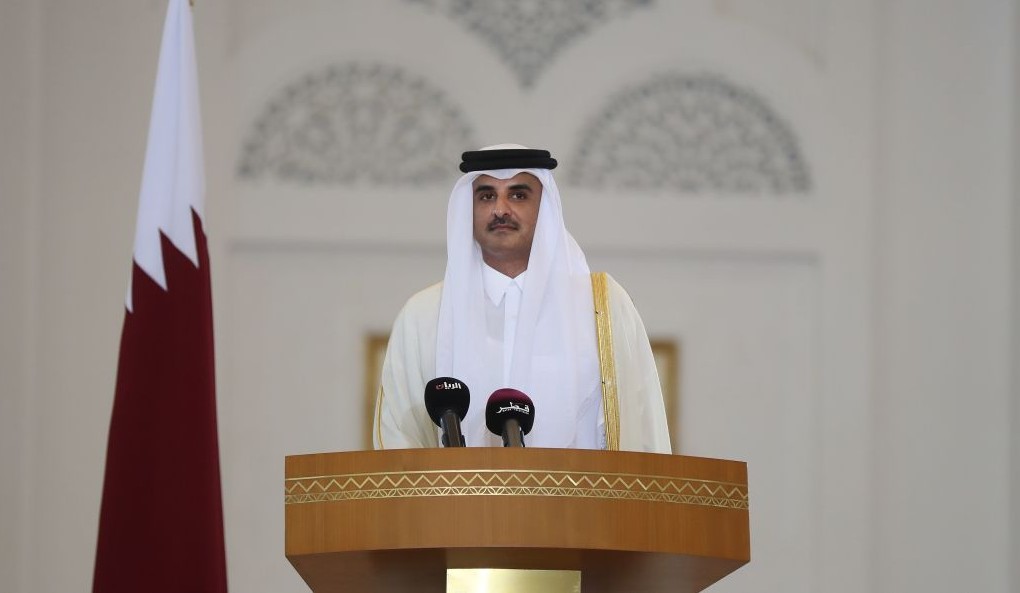 The Emir of Qatar, Tamim bin Hamad al-Thani, in Doha on December 7, 2017. (Credit: KARIM JAAFAR/AFP via Getty Images)
