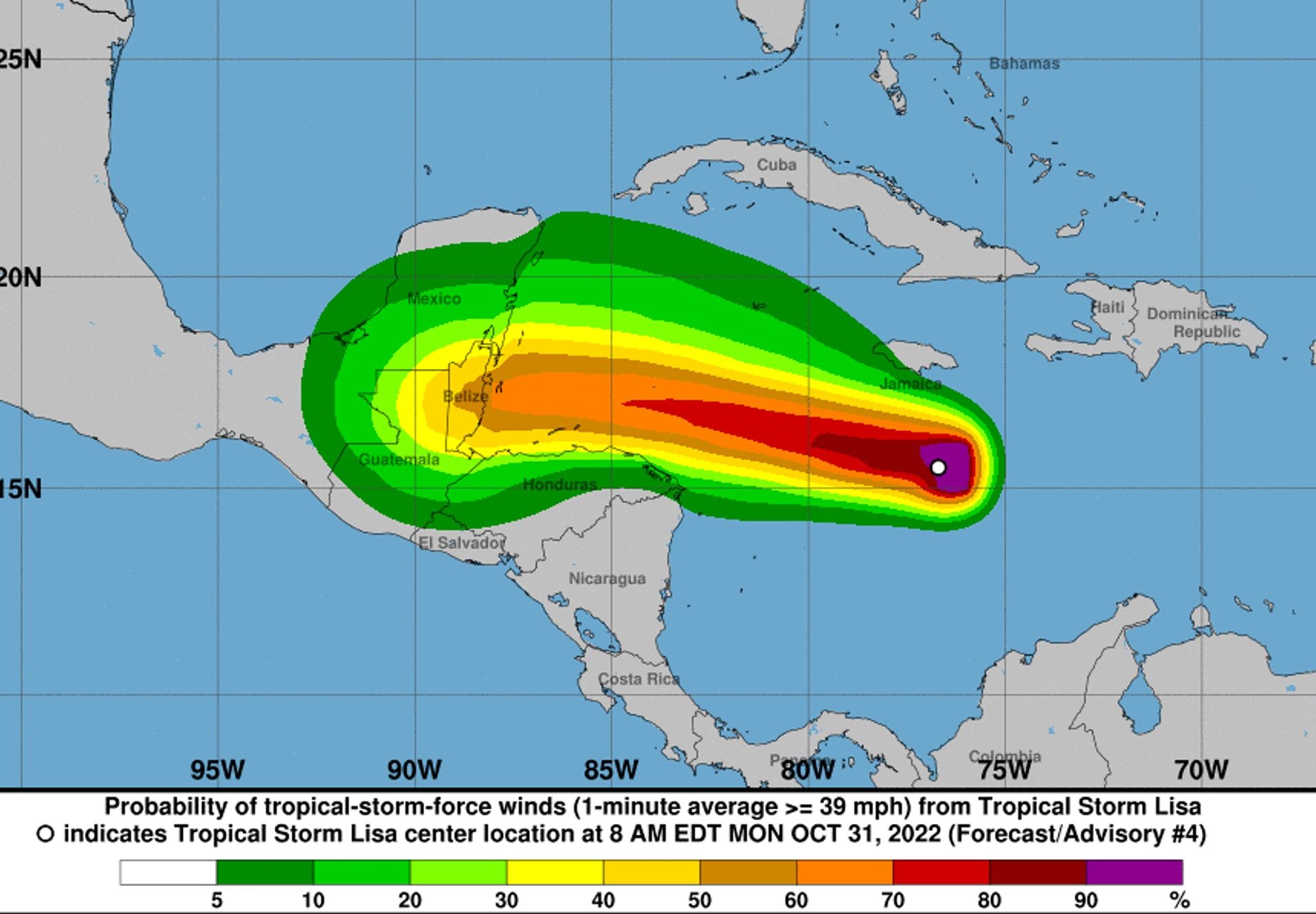 Tropical Storm Lisa forms in the Caribbean