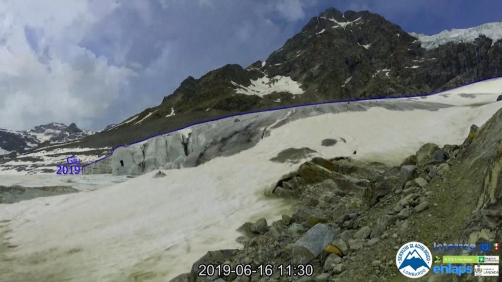 Timelapse muestra cómo se derrite un glaciar italiano con los años