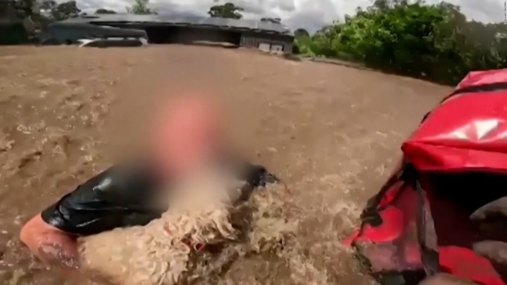 Watch the tense air rescues from flooding in Australia