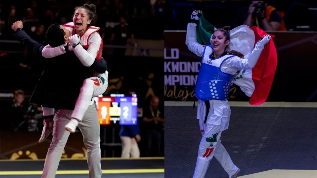 Daniela Souza y Leslie Soltero celebran histórico oro en la Copa Mundial de Taekwondo