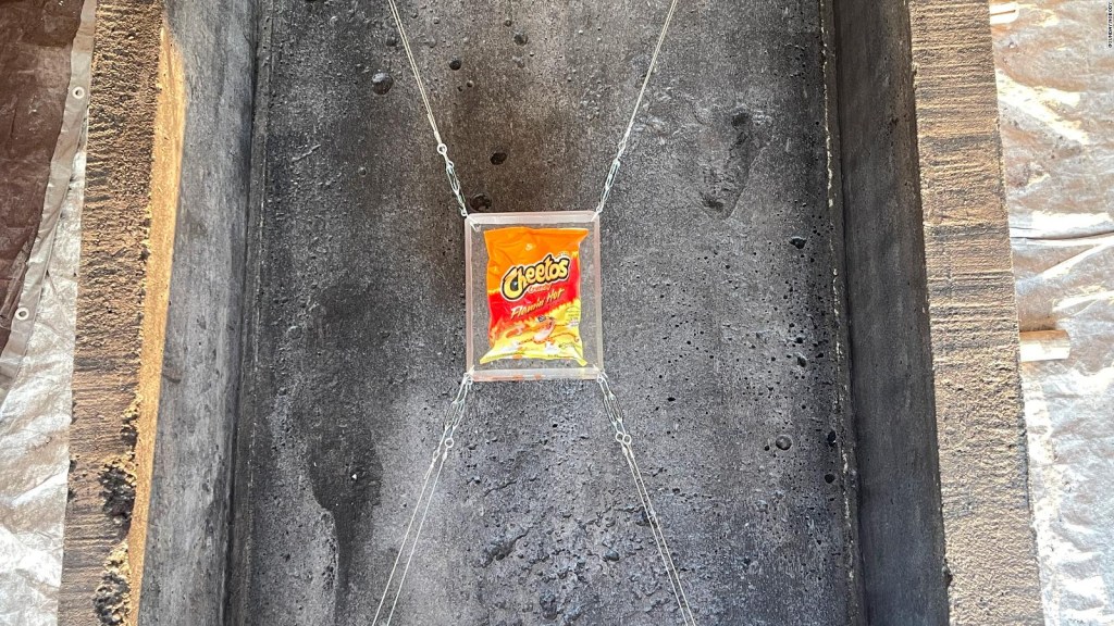 A young man created a sarcophagus to store a pack of Cheetos for 10,000 years