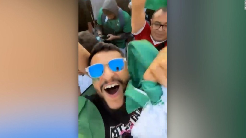 Between jumps and joy the Saudis celebrate beating Argentina