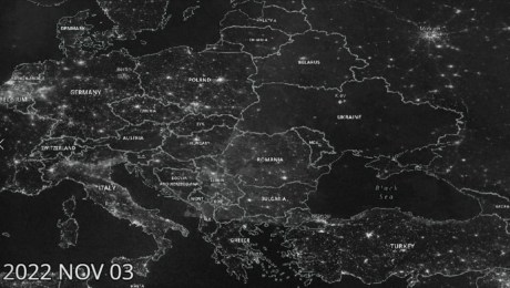 Imágenes satelitales muestran a Ucrania en la oscuridad