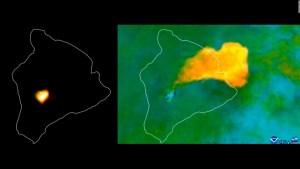 Así se ve la erupción del Mauna Loa desde el espacio