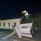 Un campanario se desprendió de una iglesia en la comunidad de Steens, Mississippi, después de que una fuerte tormenta azotara el área el martes.