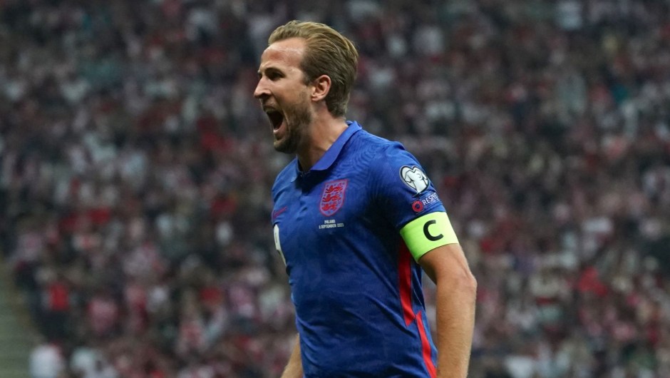 England striker Harry Kane, in file photo, during the match against Poland in the European qualifiers for Qatar 2022