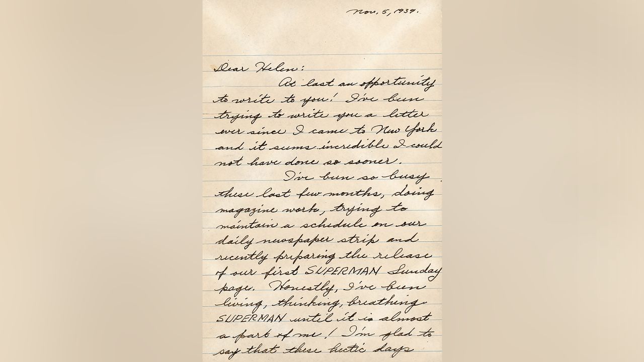 Carta de Joe Shuster a Helen Cohen, 5 de noviembre de 1939 (2 de 4)