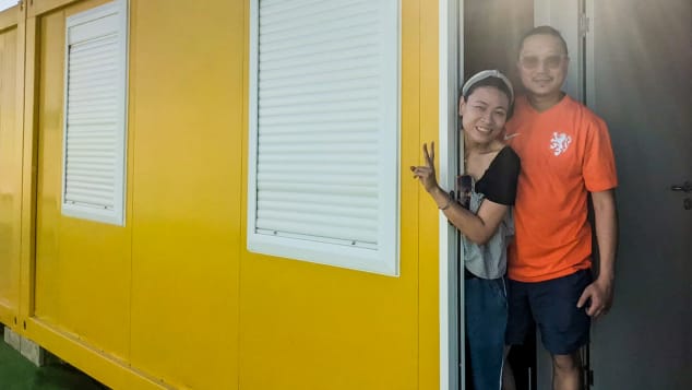 The Leungs are staying in one of the fan villages and will support the Netherlands.  (Photo: Ben Church/CNN)