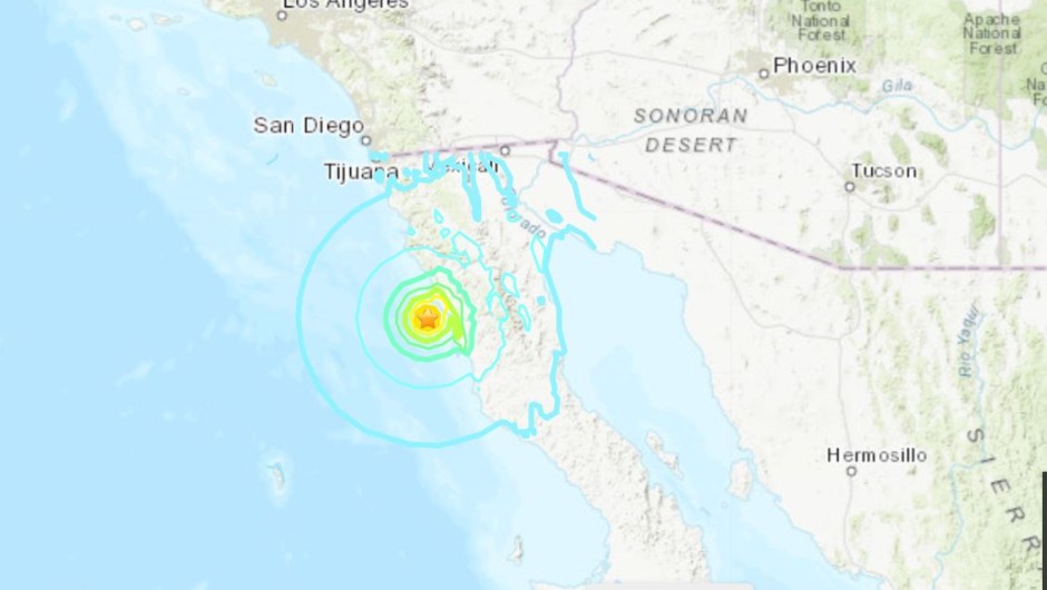 Terremoto en Baja California, México.
