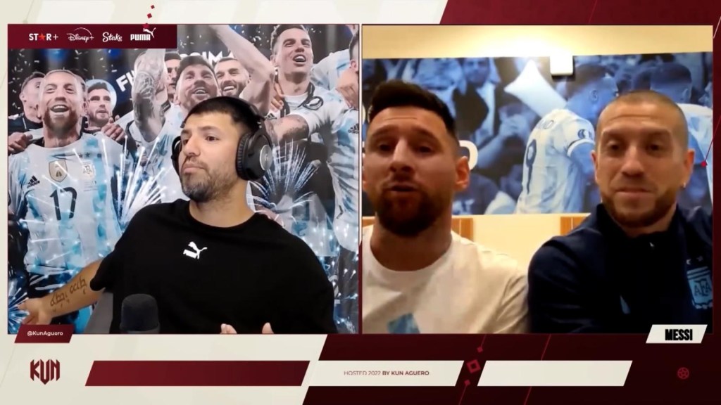 Messi y Agüero, entre risas por el chat de la selección