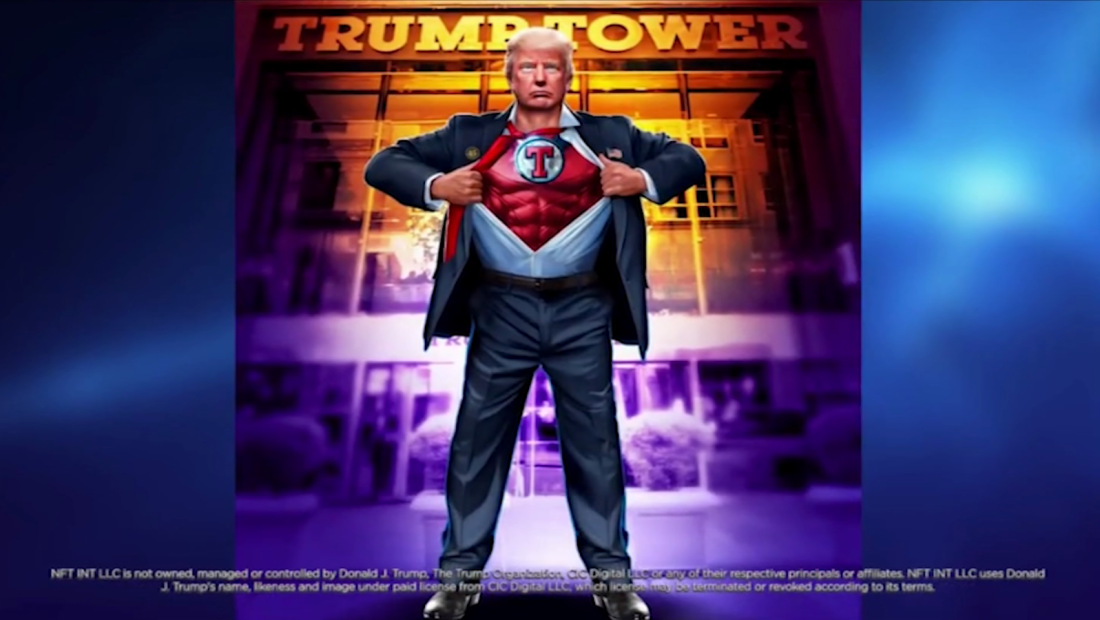 Trump pone a la venta figuras digitales de superhéroe con su rostro