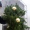 En Ucrania decoran árboles navideños con restos de misiles