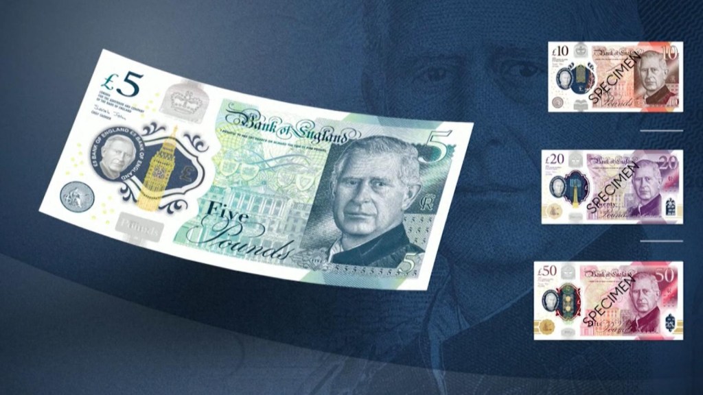 Banknotes with the face of King Charles III of England are known