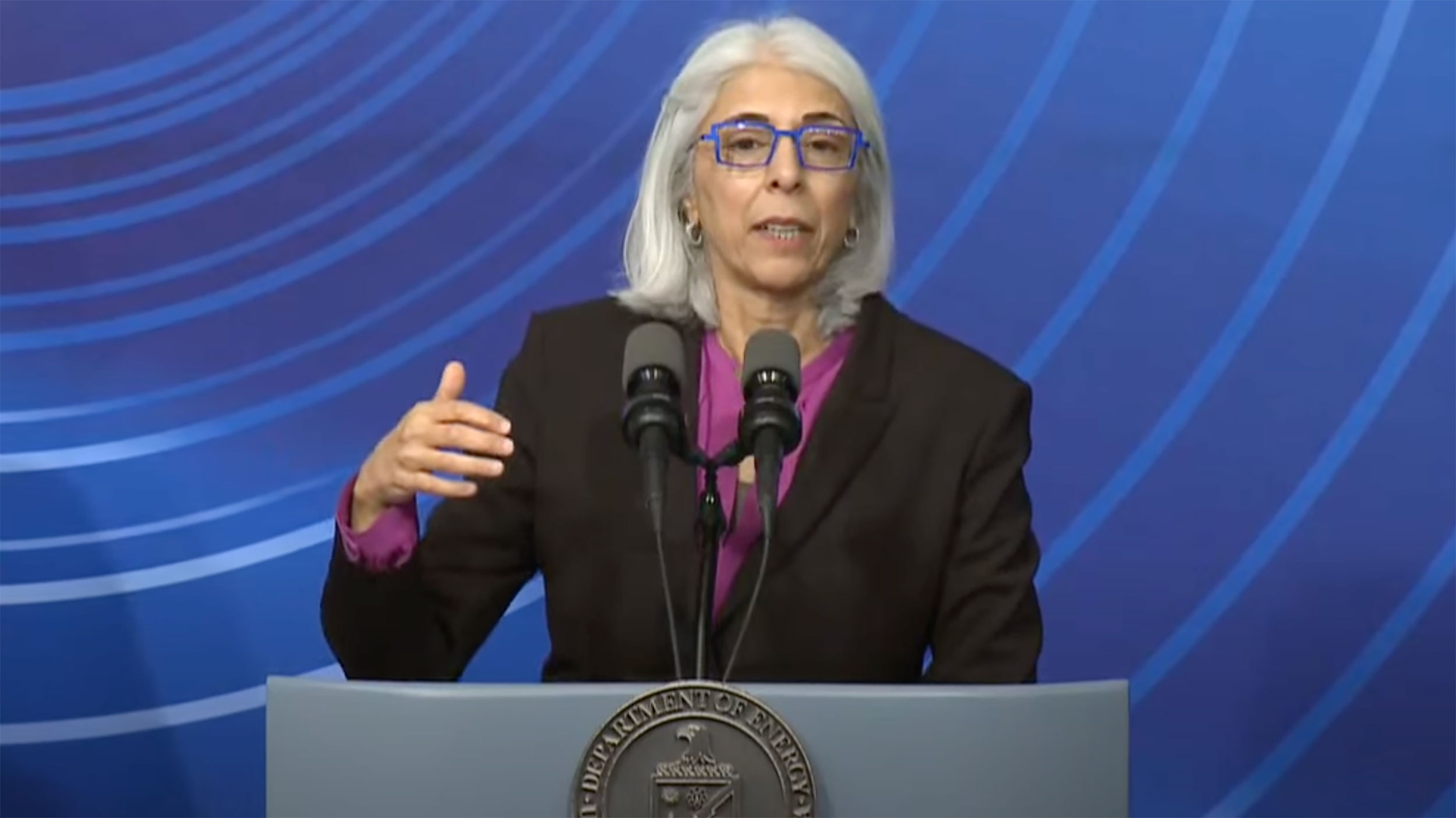 Arathi Prabhakar during a press conference on Tuesday on scientific advances in nuclear fusion.  (US Department of Energy)
