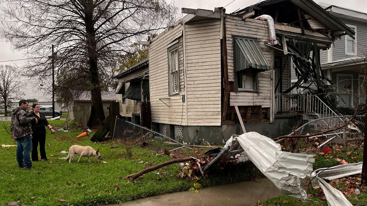 The Tornado Left A Trail Of Destruction In Louisiana And The Southeastern United States.
