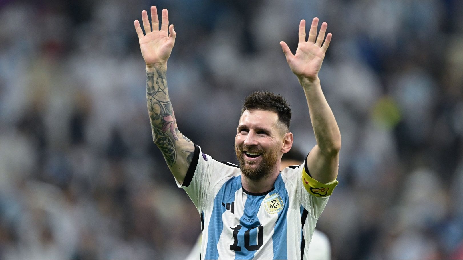 Lionel Messi festeja tras la victoria de Argentina contra Croacia en la semifinal del Mundial de Qatar 2022. (Crédito: JUAN MABROMATA/AFP vía Getty Images)