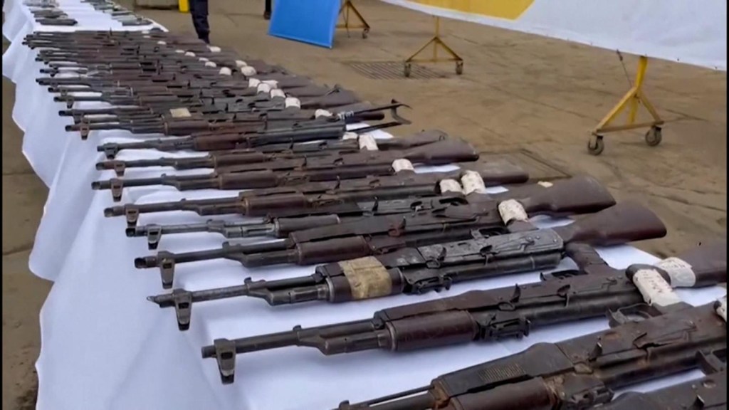 Colombia melts nearly 29 weapons seized from crime