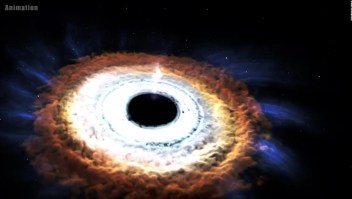 Así un agujero negro destruye una estrella y le da forma de dona