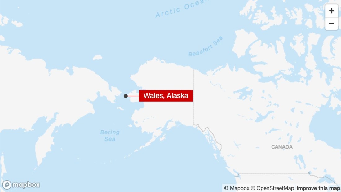 Aquí se ubica la comunidad de Wales en Alaska, lugar donde ocurrió el ataque del oso polar.