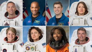 Desde la fila superior, de izquierda a derecha: Randy Bresnik, Victor Glover, Jeremy Hansen, Christina Koch, Anne McClain, Jessica Meir, Stephanie Wilson y Reid Wiseman. (Crédito: NASA)