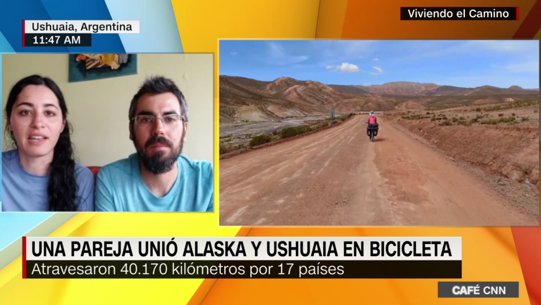Esta pareja pedaleó desde Alaska hasta Argentina en bicicleta