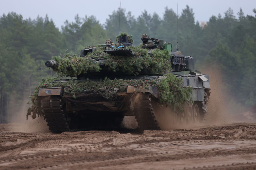 Un char allemand Leopard 2, sur une photo d'archive (Crédit : Sean Gallup/Getty Images)