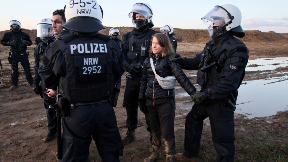 Swedish activist Greta Thunberg was arrested during a protest in West Germany.