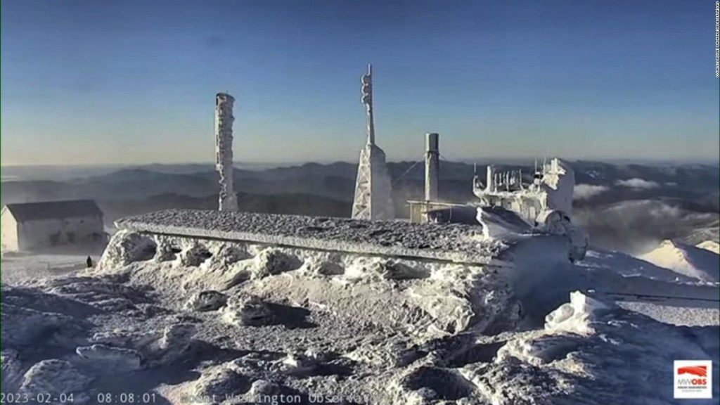 Así se veía la cima congelada del Monte Washington con -77 °C