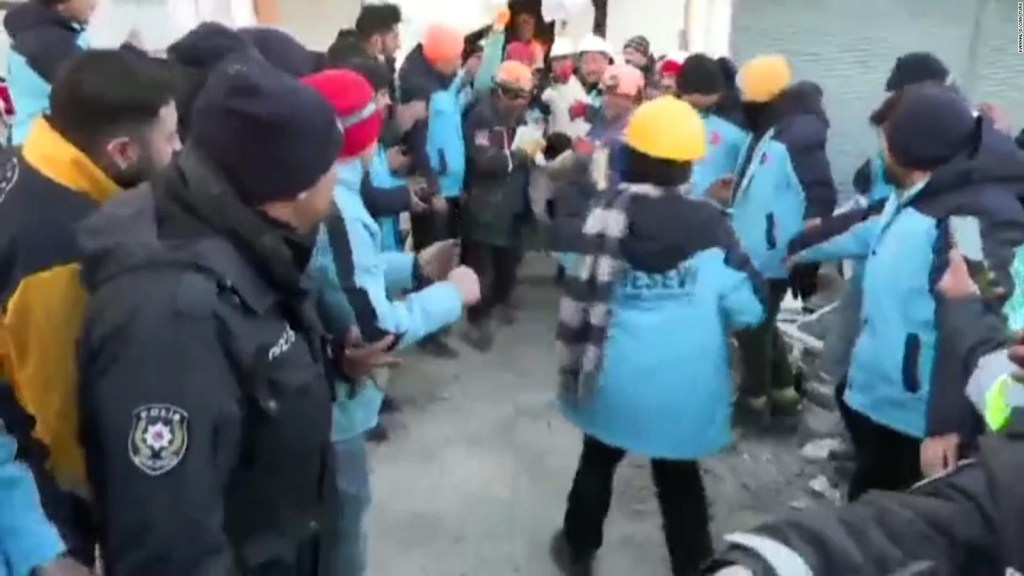 The emotional applause for a child following spending 78 hours under rubble