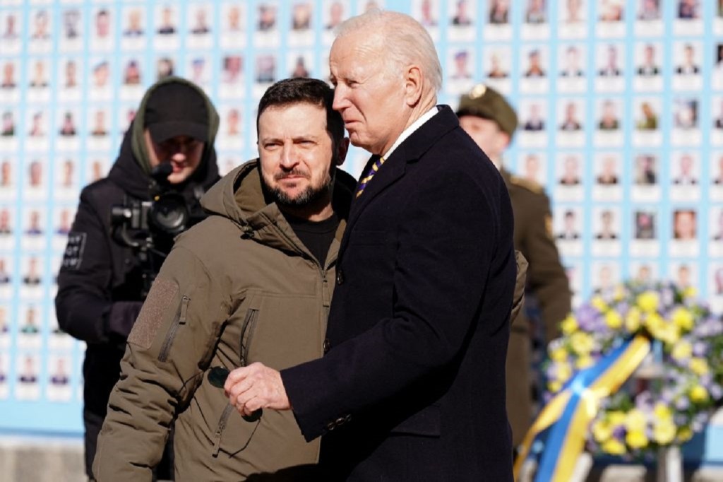 Joe Biden llegó de manera sorpresiva a Ucrania, a casi un año del inicio de la guerra.