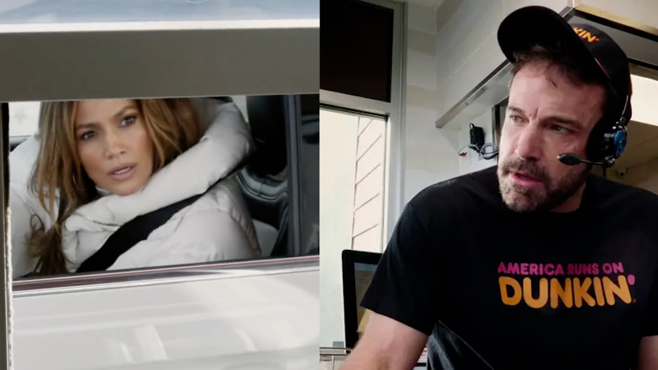 ¿Es esto lo que haces?  Ben Affleck asiste a Jennifer Lopez en nuevo comercial de Dunkin