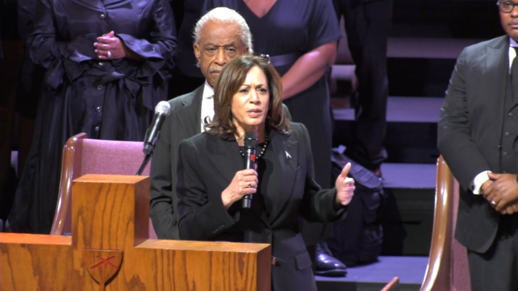 Kamal Harris speaks at Tire Nichols' funeral.