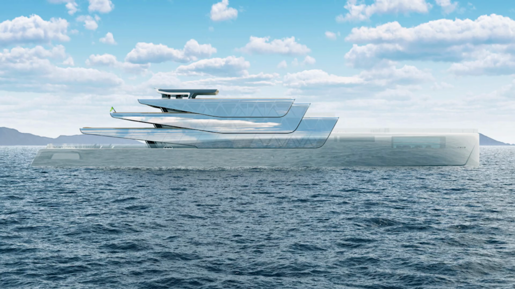 It is a new superyacht designed to blend in with its surroundings