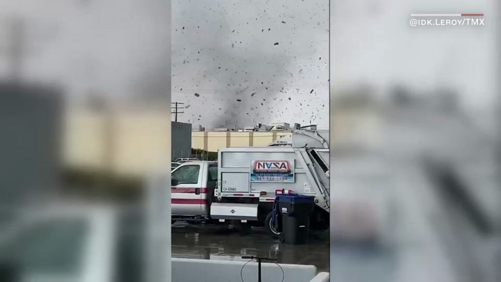 Watch the shocking tornado touch down in Los Angeles County