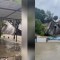 La fuerza del agua arrastra una casa en Brasil