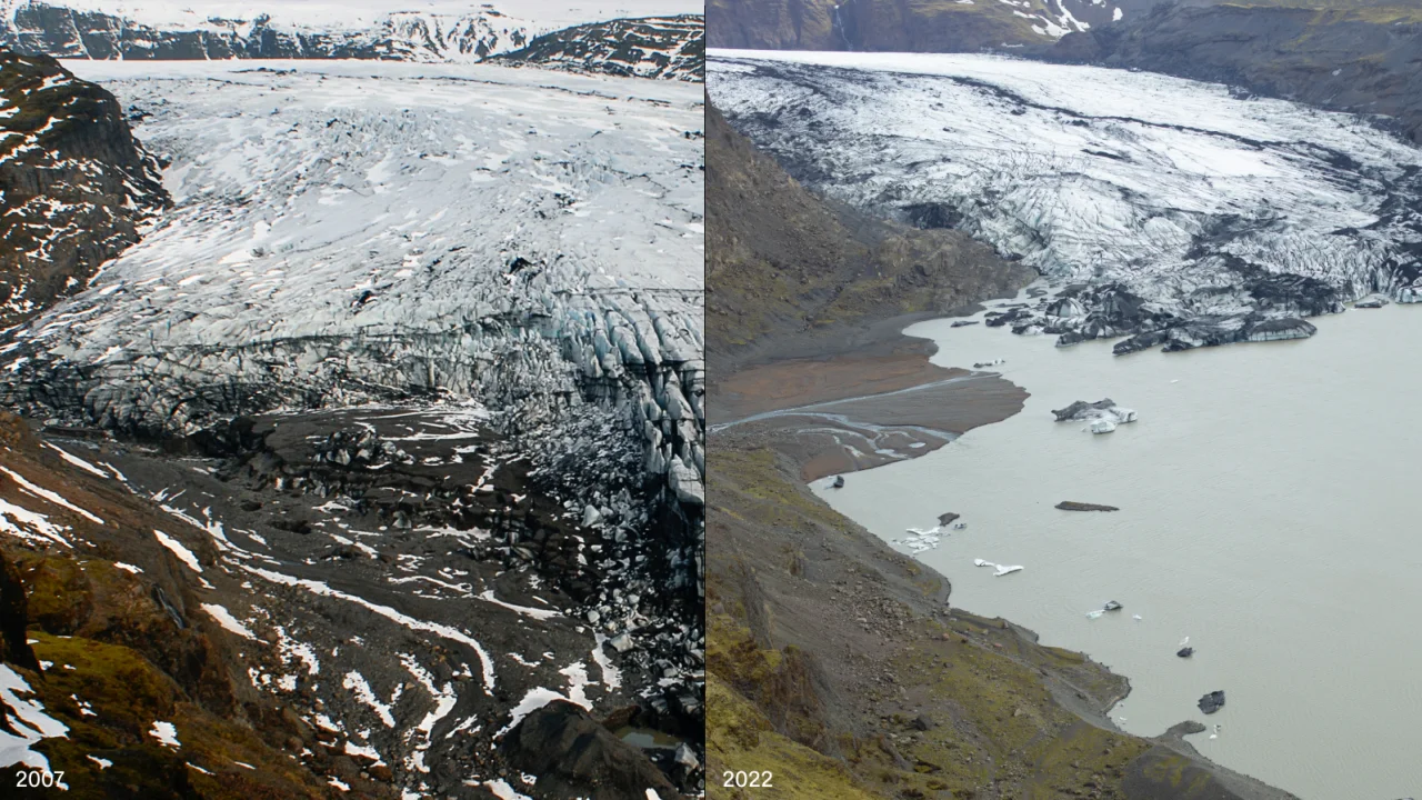 glaciar retroceso hielo