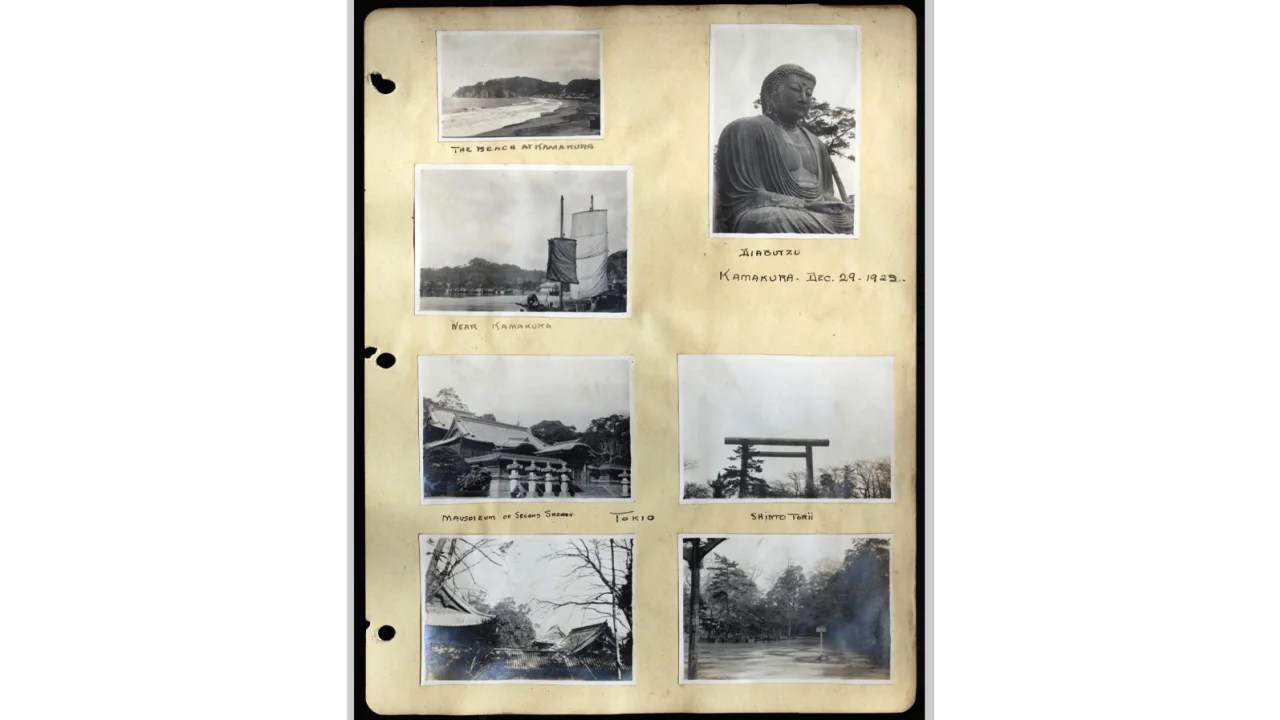 Otra página del álbum de Eleanor Phelps, con fotografías que tomó en Japón.