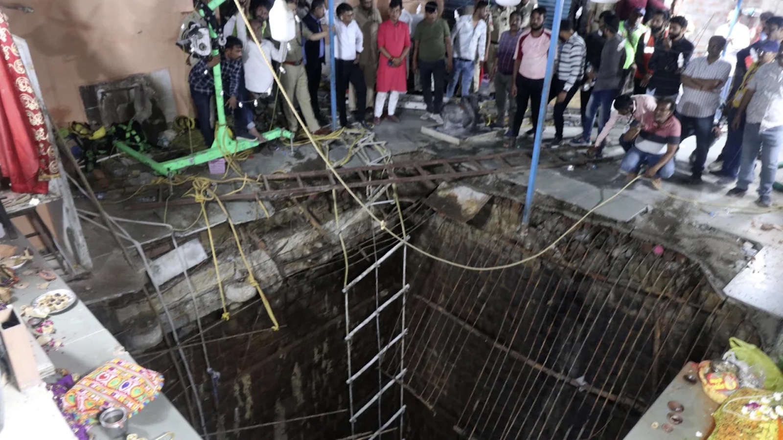 At least 35 people died after falling into an underground well in an Indian temple